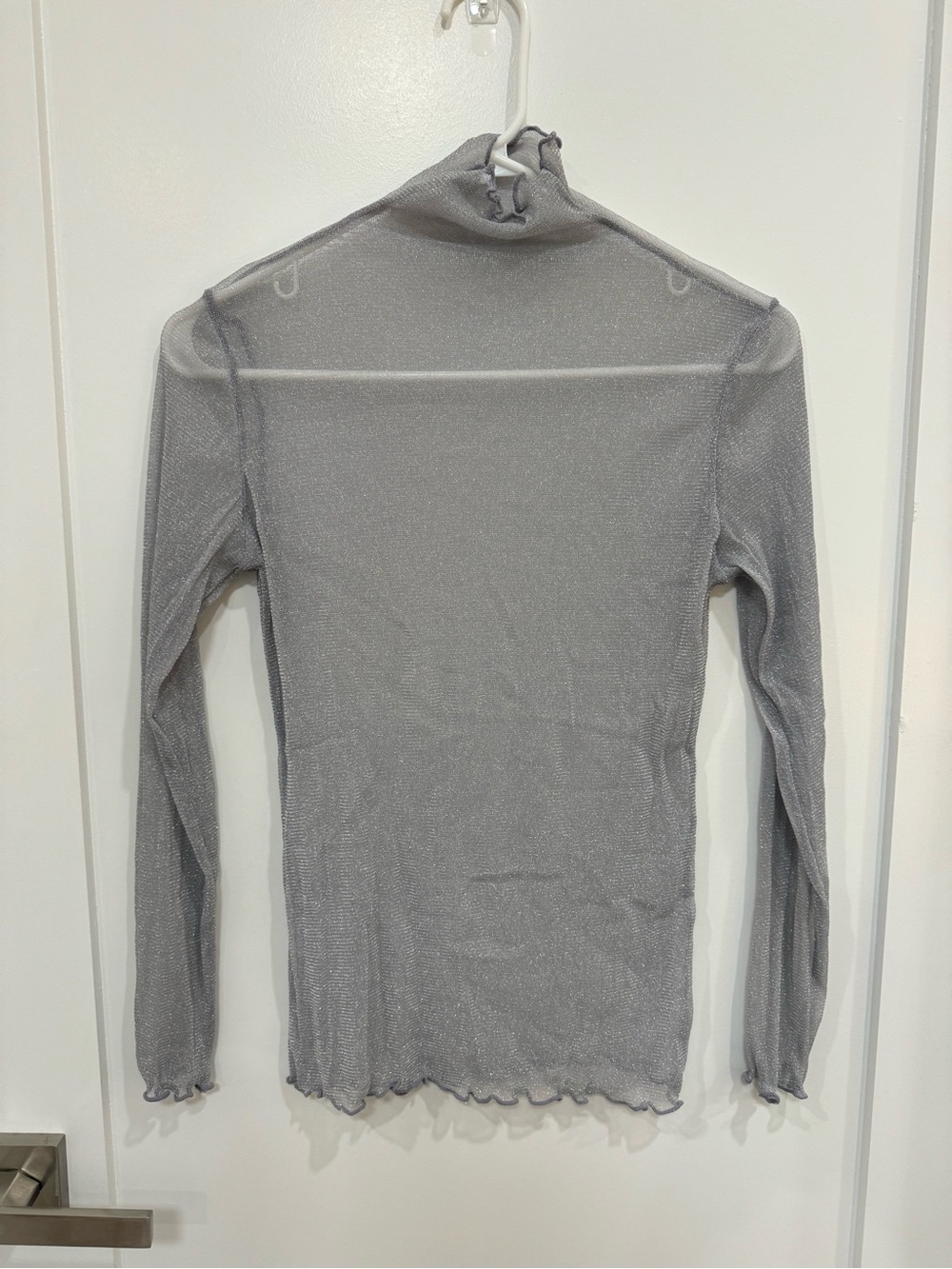 Silver Sparkly long sleeve mock neck